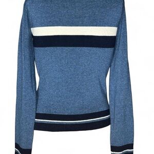 Blue Knit Breton Stripe Sweater | Effortless Cool Girl Classic